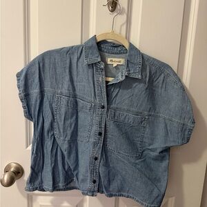 madewell cropped denim top